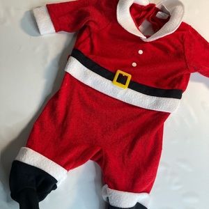 Vintage All Mine Christmas Santa Jumpsuit Infant Medium 12-17 Lbs 6 mths